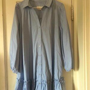 Anthropologie Striped Ruffle Dress, size M